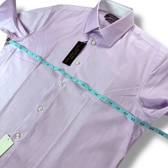 The Mens Store Dress Shirt Size 16.5 32/33 Slim Fit Stretch Button Down in Lilac - Picture 7 of 10